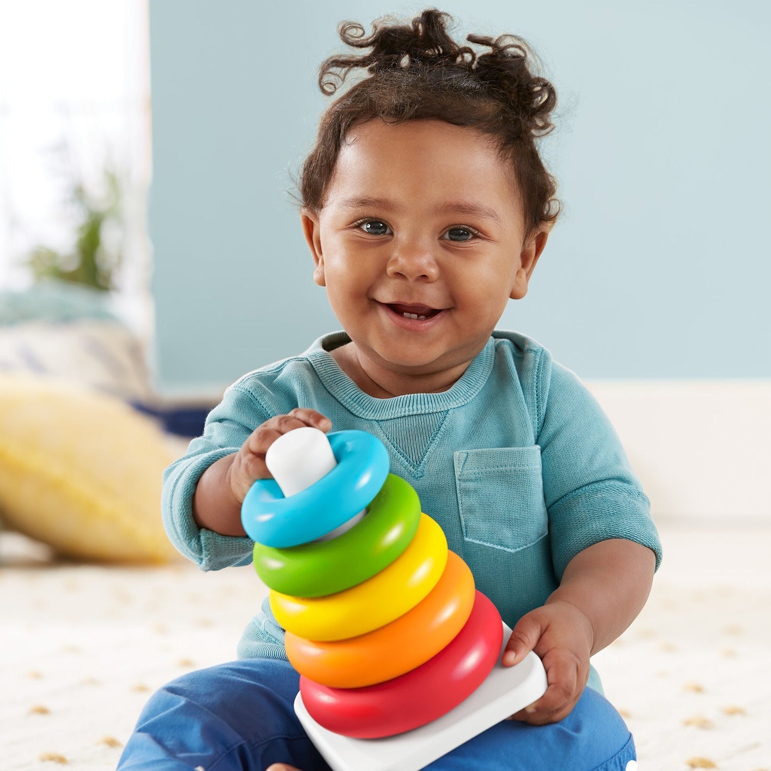 Plastic Baby Kids Teddy Stacking Ring Jumbo Stack Up Educational Toy 7pc - Image 8