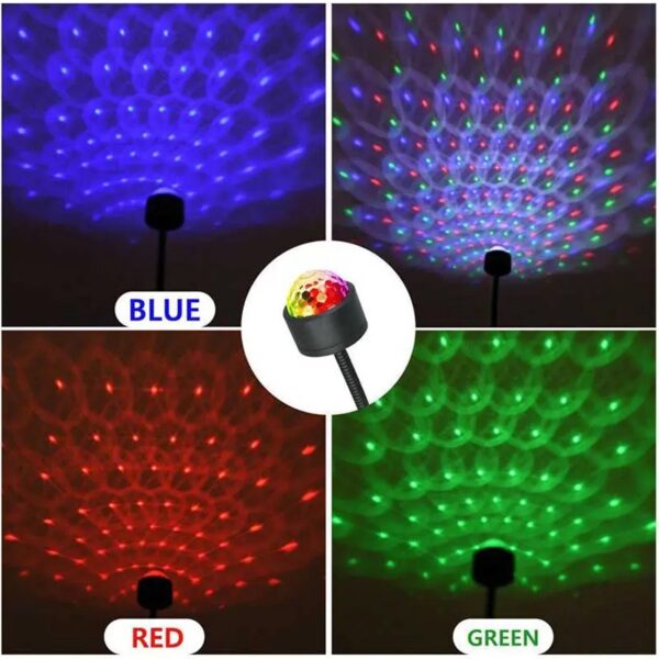 USB Star Night Light Projector and Mini Disco Ball Light, Adjustable Auto Roof Interior Car Ceiling Lights, Flexible Atmosphere Strobe Light Decorations for Bedroom Car Party Ceiling - Image 6