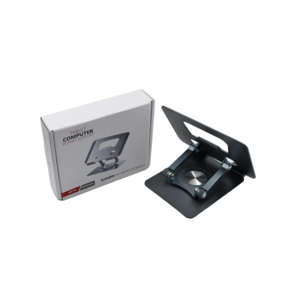 360° Rotating Tablet Stand Metal Alloy Adjustable Height Rotation Bracket, Suitable For tablet Computers for Desk Ergonomic Foldable Metal Tablet Holder/Tablets/Mobile Phones - Image 5