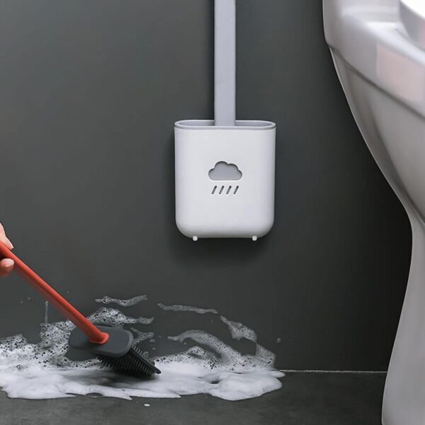 Silicone Toilet Brush with Holder (Without Box) (X602) - Image 6