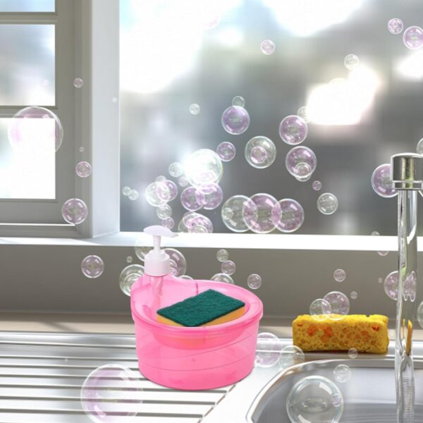 Double Layer Liquid soap Dispenser with Pump and Sponge, ( 2 in 1 ) (X357) - Image 7