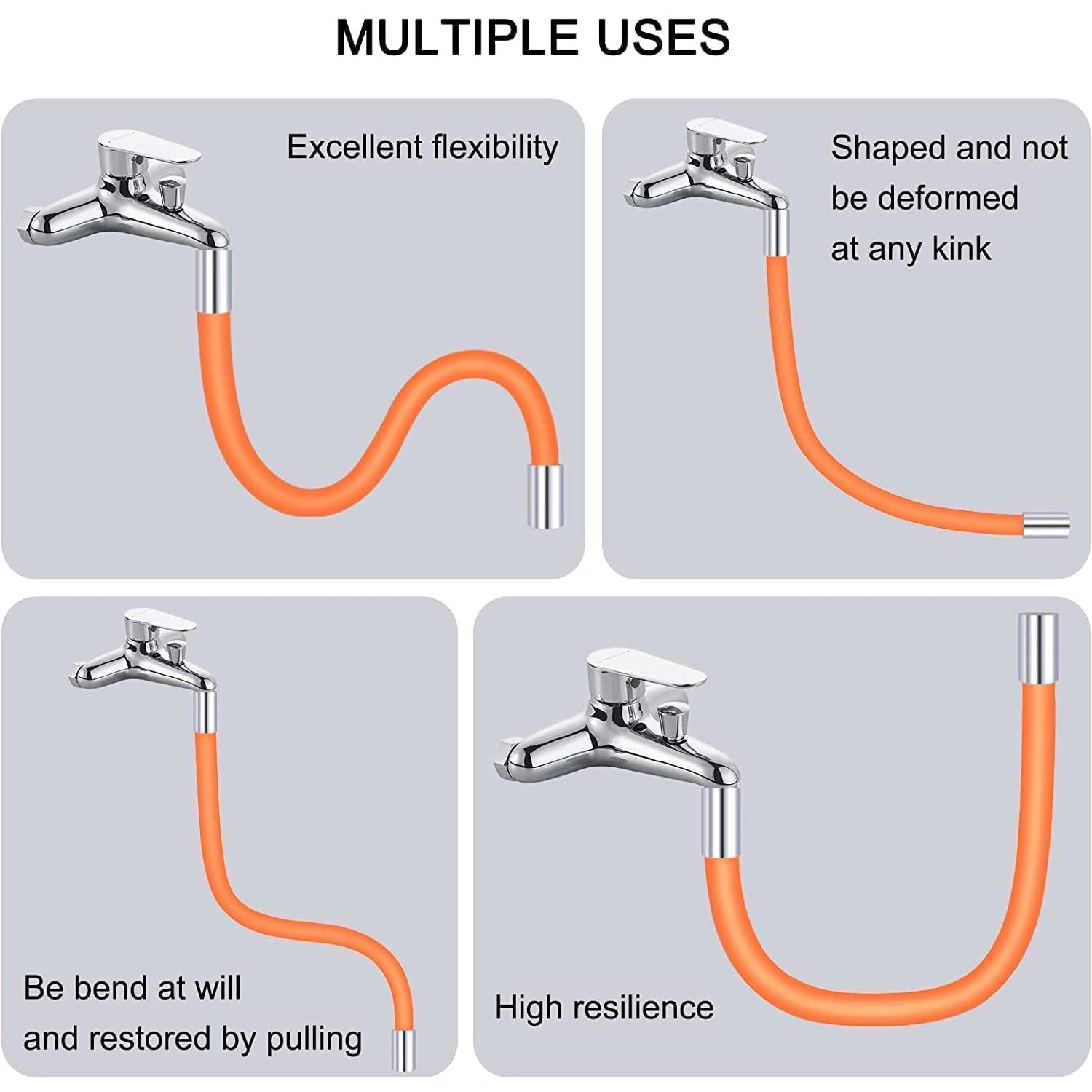 Flexible Water Tap Extender, Universal Foaming Extension Tube with Connector, 360 Free Bending Faucet Extender, Adjustable Sink Drain Extension (18cm) - Image 7