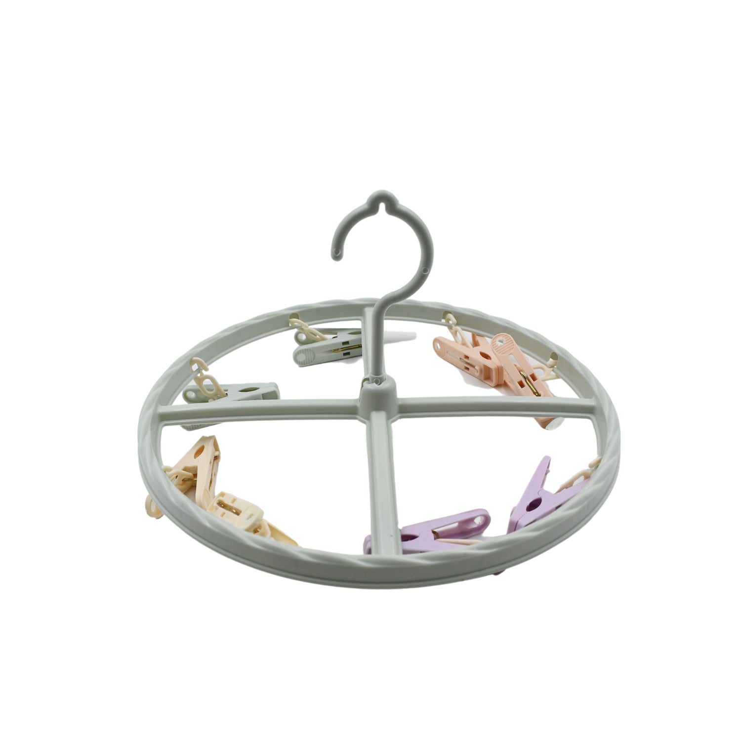 Clothespin Rack Laundry Drying Rack, Clothes Hangers with 8 Clips, Clip Hanger Drip Hanger for Drying Underwear, Baby Clothes, Socks, Bras, Towel, Cloth Diapers, Gloves - Image 5