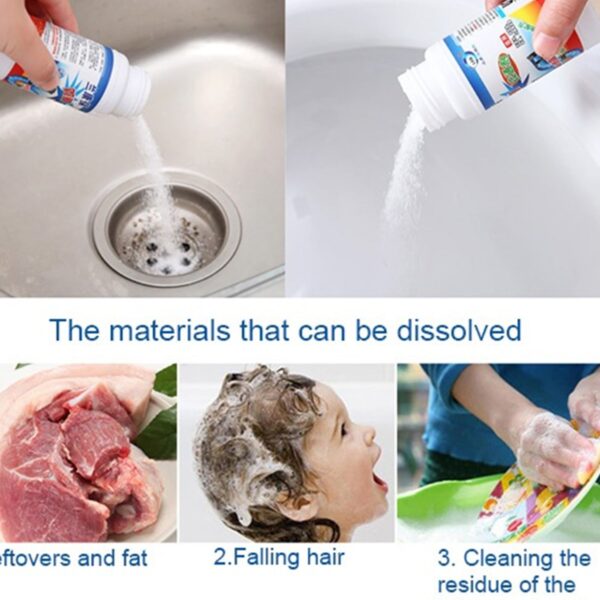 POWERFUL SINK AND DRAIN CLEANER, PORTABLE POWDER CLEANING TOOL SUPER CLOG REMOVER CHEMICAL POWDER AGENT - Image 6