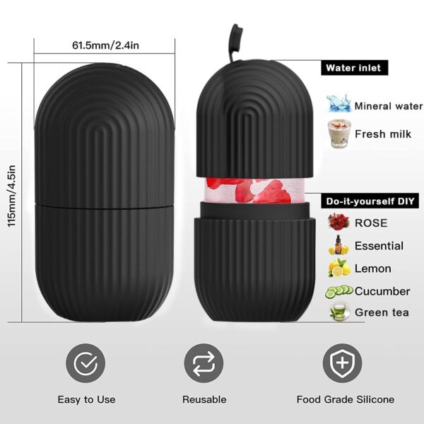 Face Ice Roller Massager for Swelling & Puffiness Reduction (Black) - Image 5