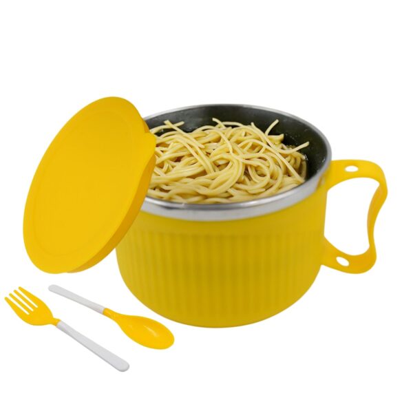 Maggie Bowl with Lid and Handle, Soup Bowls for Easy Perfect Breakfast Cereals, Fruits, Ramen, Beverages, Essentials,  Safe Double Layer (X740) - Image 4