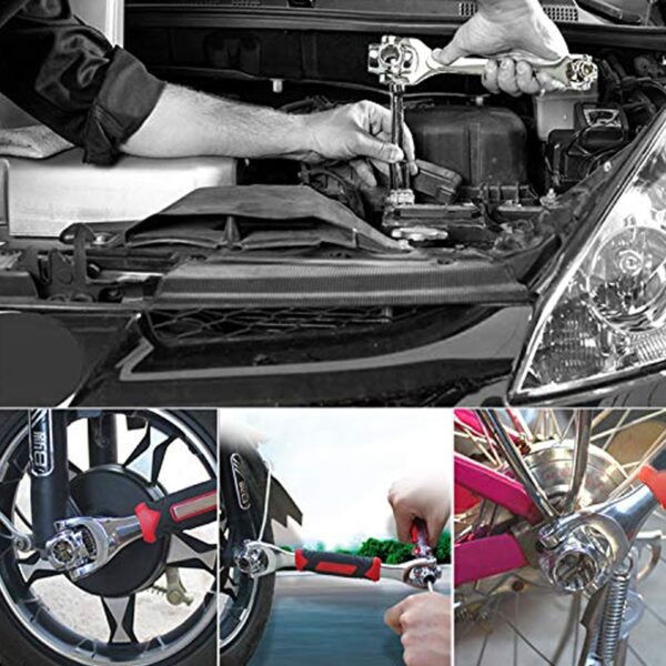 48 in 1 wrench Swivel Head Multi Tool Spanner Tools Socket Works with Spline Bolts Multi function Universal Furniture Car Repair (X685) - Image 2