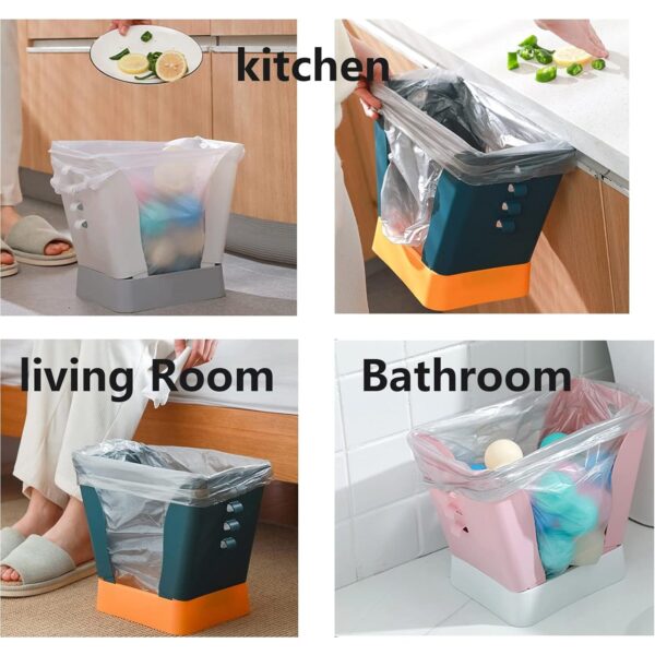 Expandable Trash Can (1 Pc): Plastic, Large Capacity, Kitchen & Bathroom - Image 5