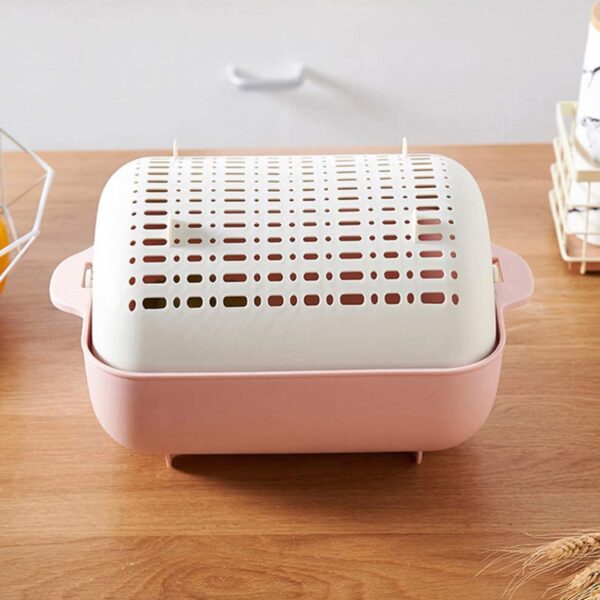 Multifunctional BPA Free Double Layered Plastic Rotatable Strainer Basket  (Multicolor) - Image 10