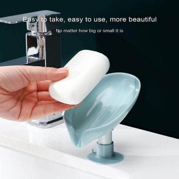 Self Draining Soap Holder for Bathroom Leaf Shape Soap Tray (1PCS) (X820) - Image 7