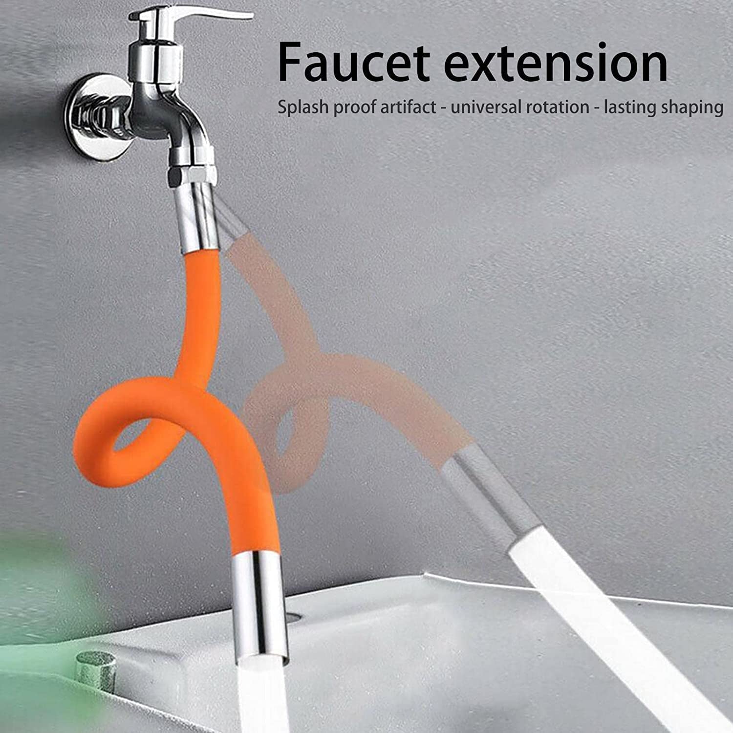 Flexible Water Tap Extender, Universal Foaming Extension Tube with Connector, 360 Free Bending Faucet Extender, Adjustable Sink Drain Extension (18cm) - Image 8