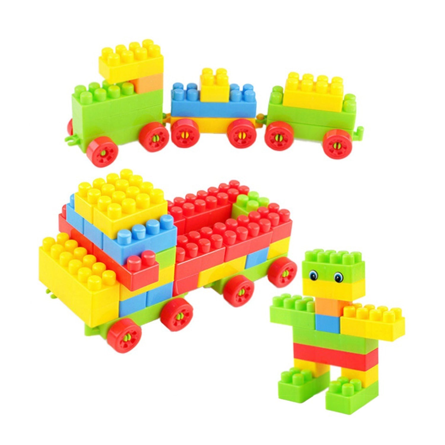 Blocks Set for Kids, Play Fun and Learning Blocks for Kids Games for Children Block Game Puzzles Set Boys, Children (Multicolor, 60 Bricks Blocks) - Image 4