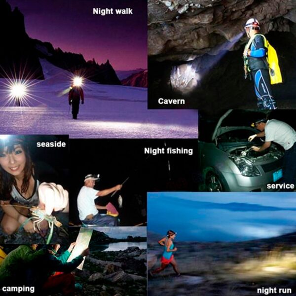 Head Lamp 15 Led Long Range Rechargeable  Lamp Use For Camping, Hiking - Image 3