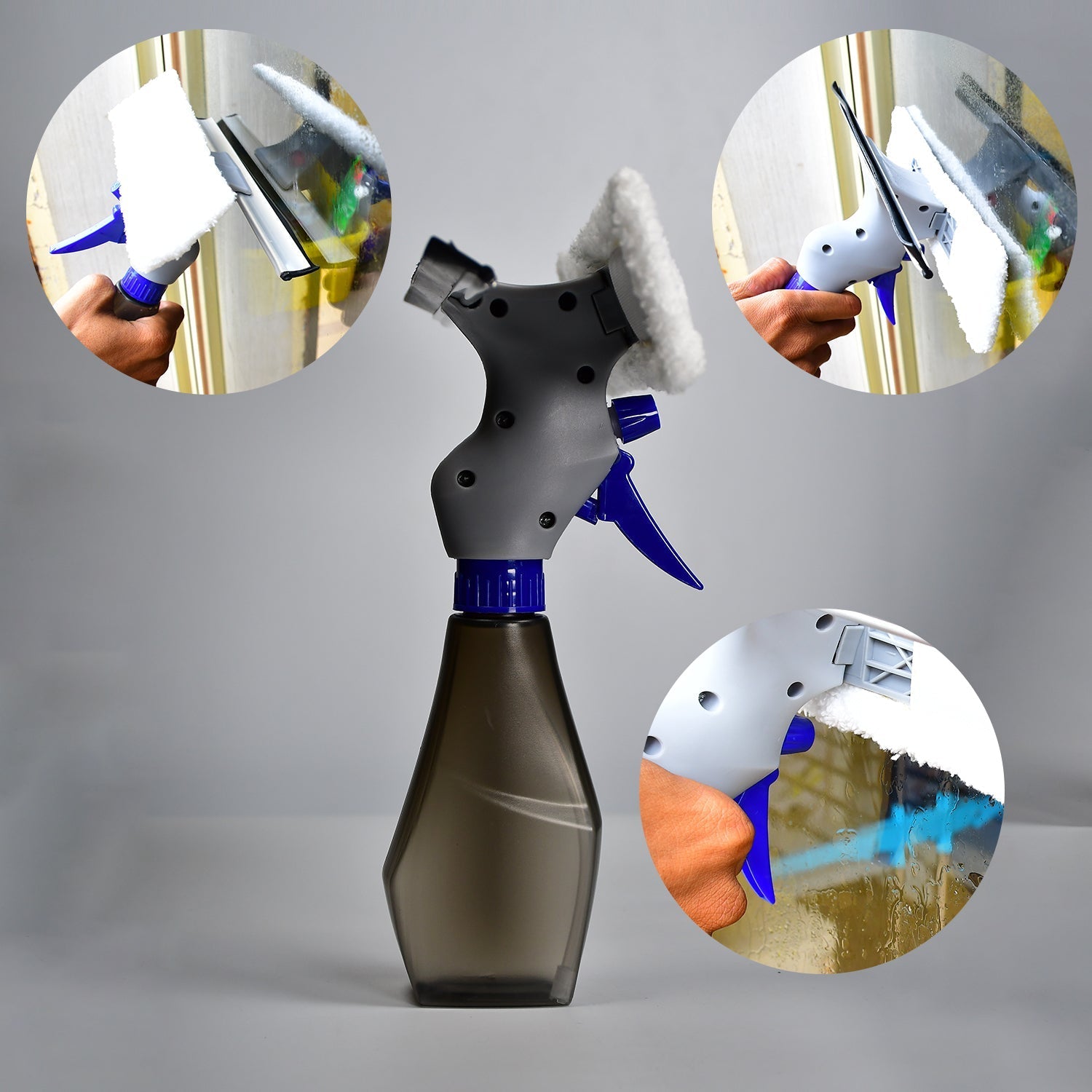 Plastic Easy Glass Cleaner 3 in 1 Spray Type Cleaning Brush, Pack of 1 - Image 7