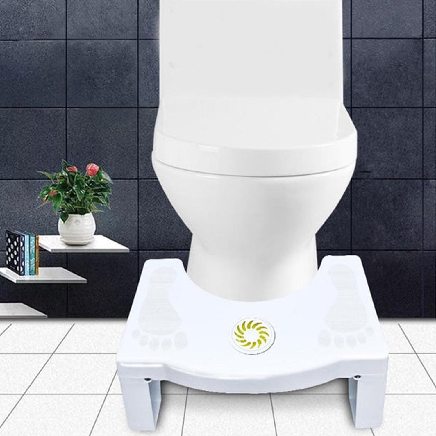 Plastic Non-Slip Folding Toilet Squat Stool - White Color - Image 9