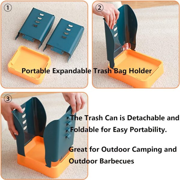 Expandable Trash Can (1 Pc): Plastic, Large Capacity, Kitchen & Bathroom - Image 8