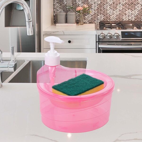 Double Layer Liquid soap Dispenser with Pump and Sponge, ( 2 in 1 ) (X357)