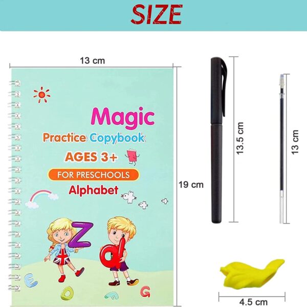 4 Pc Magic Copybook widely used by kids, children’s and even adults also to write down important things over it while emergencies etc.(X394) - Image 4