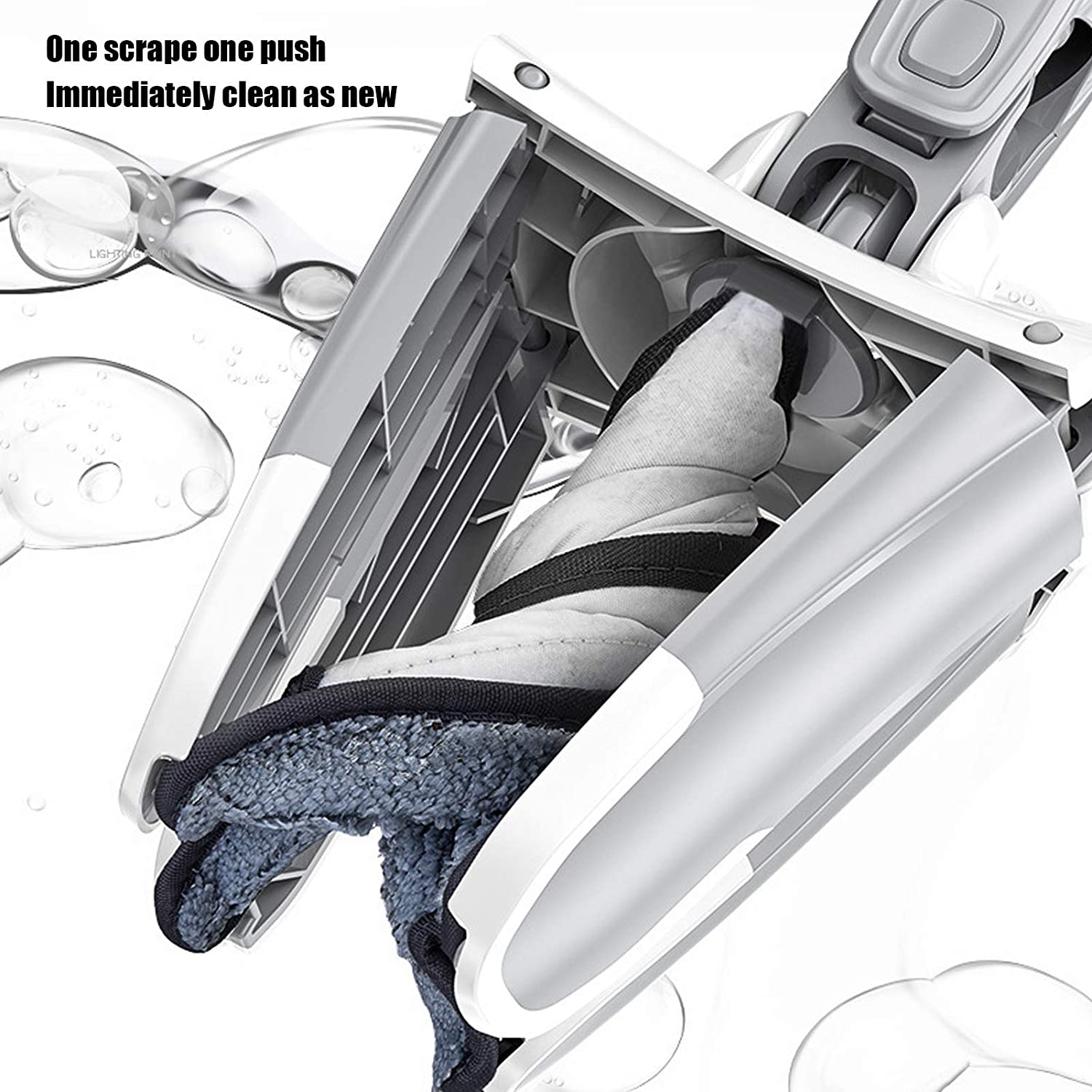 X Shape Mop or Floor Cleaning Hands-Free Squeeze Microfiber Flat Mop System 360° Flexible Head, Wet and Dry mop for Home Kitchen with 1 Super-absorbent Microfiber Pads. - Image 7