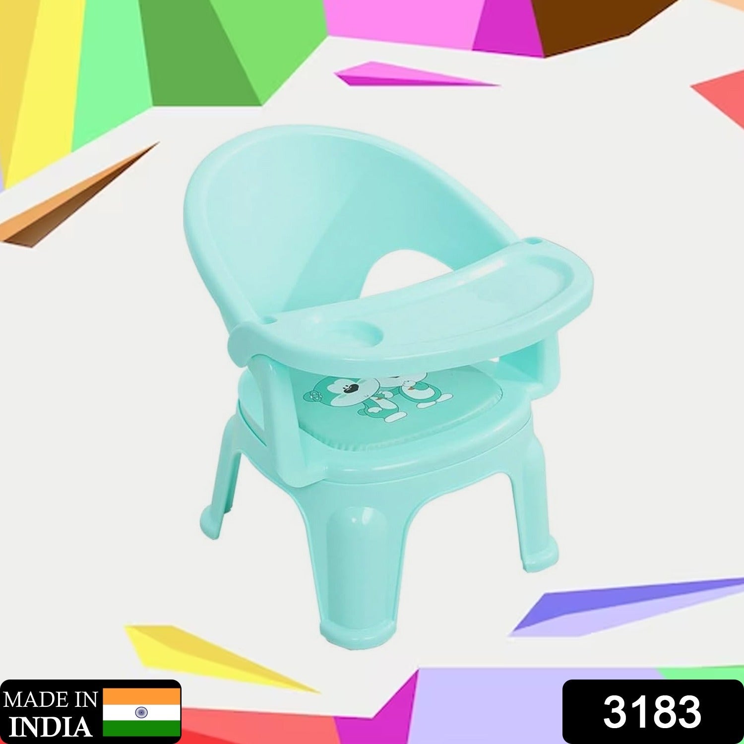 Baby Chair, with Tray Strong and Durable Plastic Chair for Kids/Plastic School Study Chair/Feeding Chair for Kids, Portable High Chair for Kids - Image 2