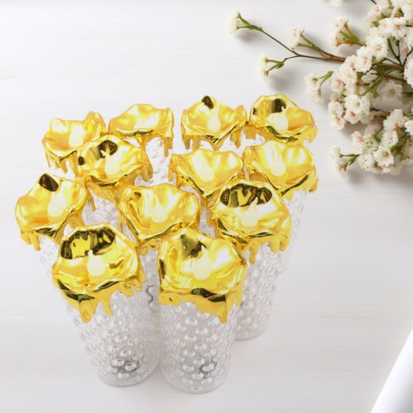 Gold Flameless Candles LED Light Flameless and Smokeless Decorative, Candles Led Tea Light Candle Perfect for Gifting, Home, Diwali,Wedding, Christmas, Crystal Candle Lights, Table Decorations (12 Pc MOQ) - Image 8