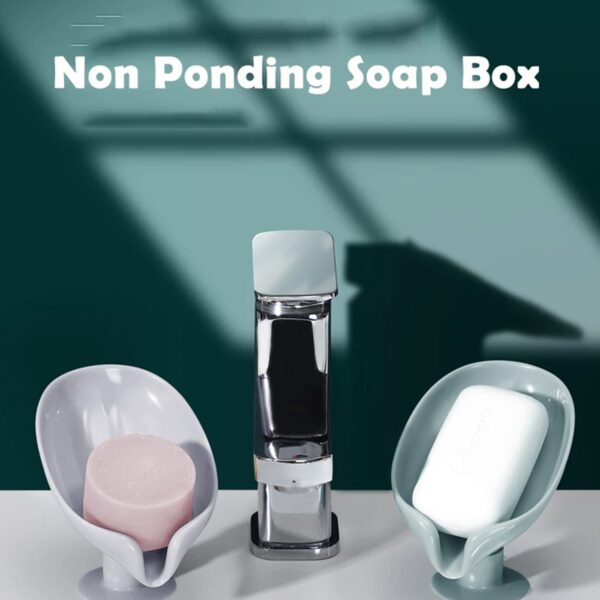 Self Draining Soap Holder for Bathroom Leaf Shape Soap Tray (1PCS) (X820) - Image 5