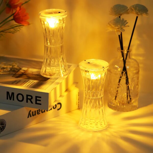 Crystal Lamp, Universal Night Light, Soft Lighting, Eye Protection for Nursery, Study, Bedroom Transparent Crystal Table Soft Lighting Multipurpose for Hotel for Office for Children's Room (12Pc MOQ) - Image 5