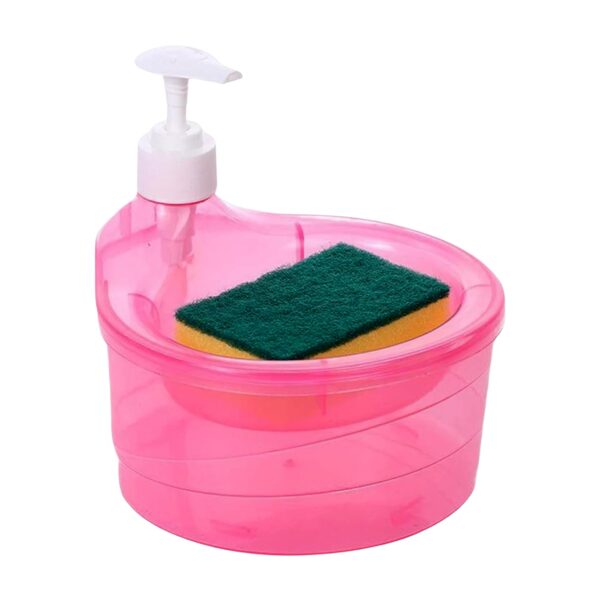 Double Layer Liquid soap Dispenser with Pump and Sponge, ( 2 in 1 ) (X357) - Image 3
