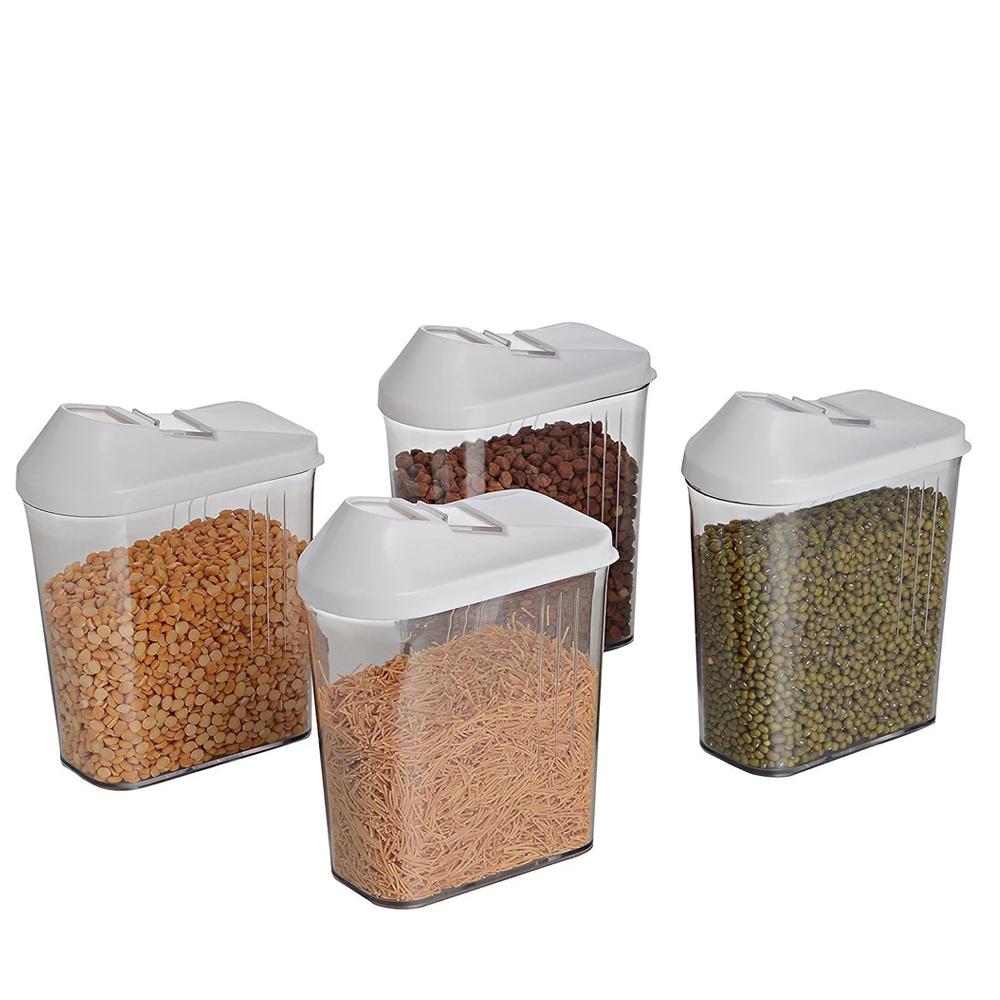 Plastic Easy Flow Storage Jar With Lid (750ml Set Of 6) (X438) - Image 4