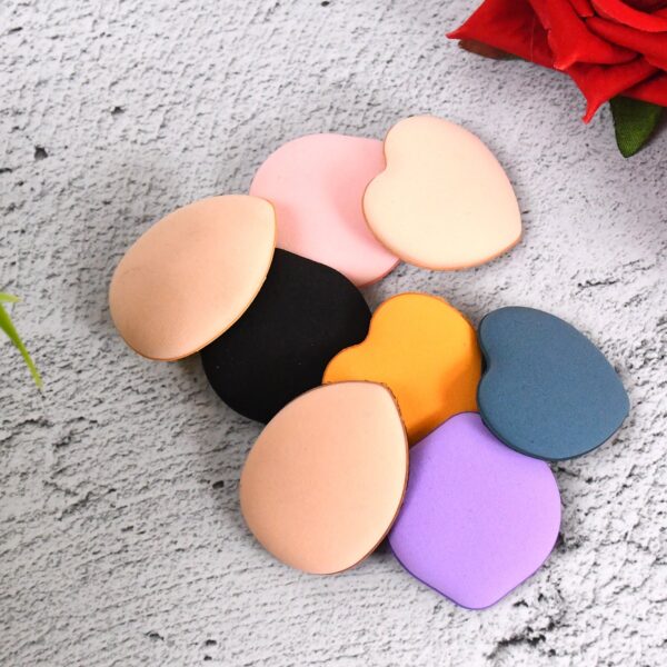 Mini Finger Makeup Powder Puff (Multicolour 8 Pcs Set) - Image 2