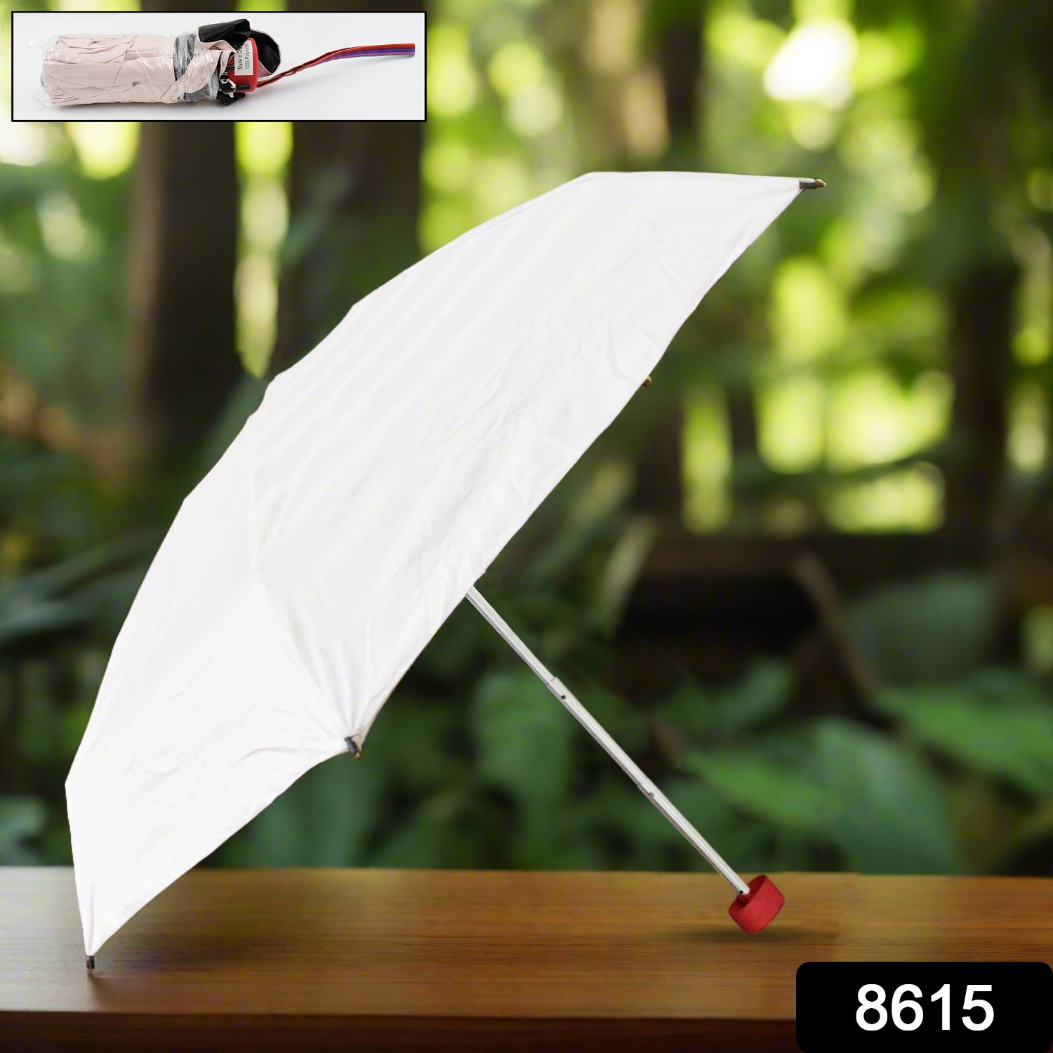 3-fold Sun Rain Protective Solid Foldable Umbrella (1 Pc)