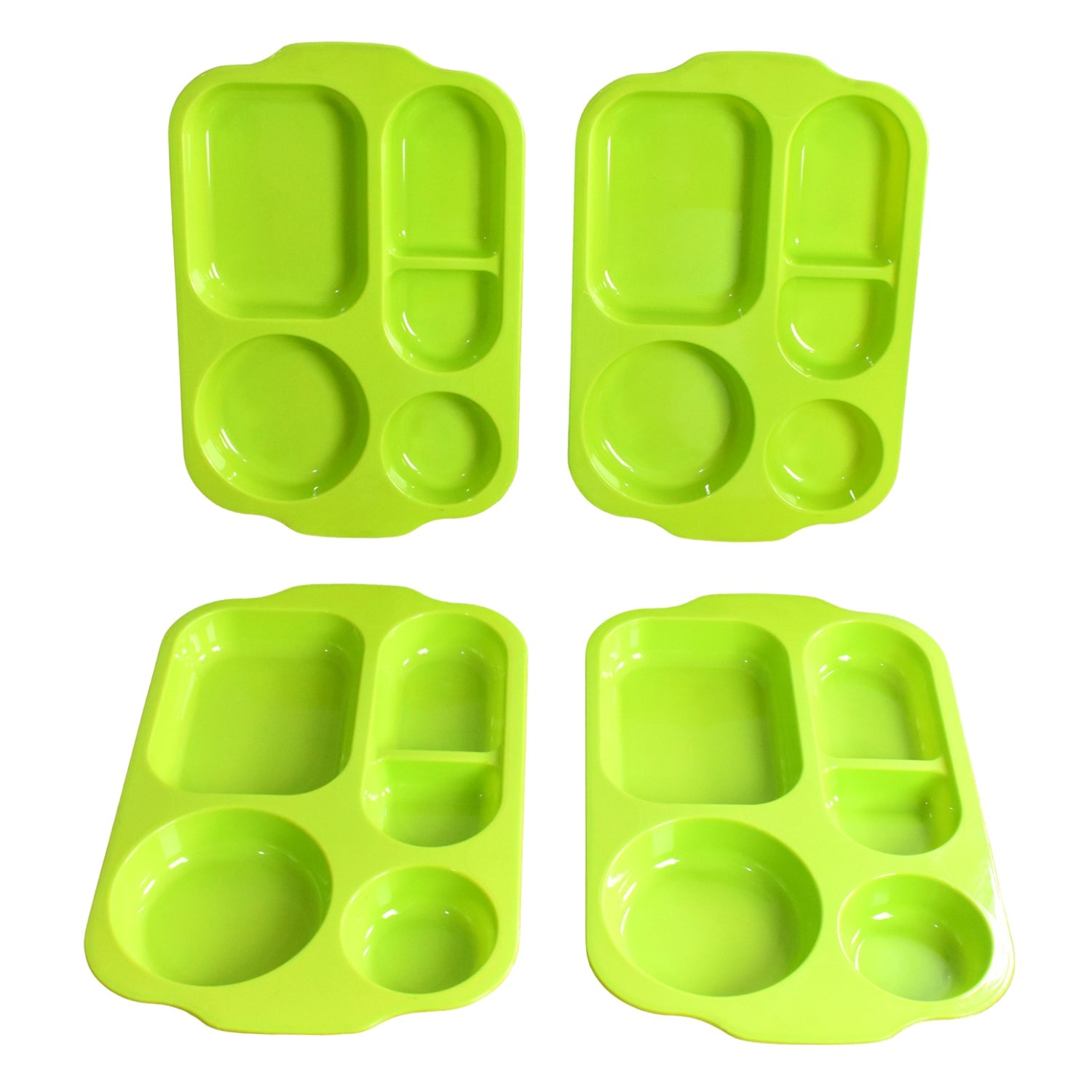 Unbreakable Plastic Food Plates / Biodegradable 5 Compartment Square Plate for Food - Image 5