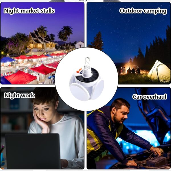 Solar Multi-Functional Emergency LED Light Bulb with USB Charging, (X435) - Image 7