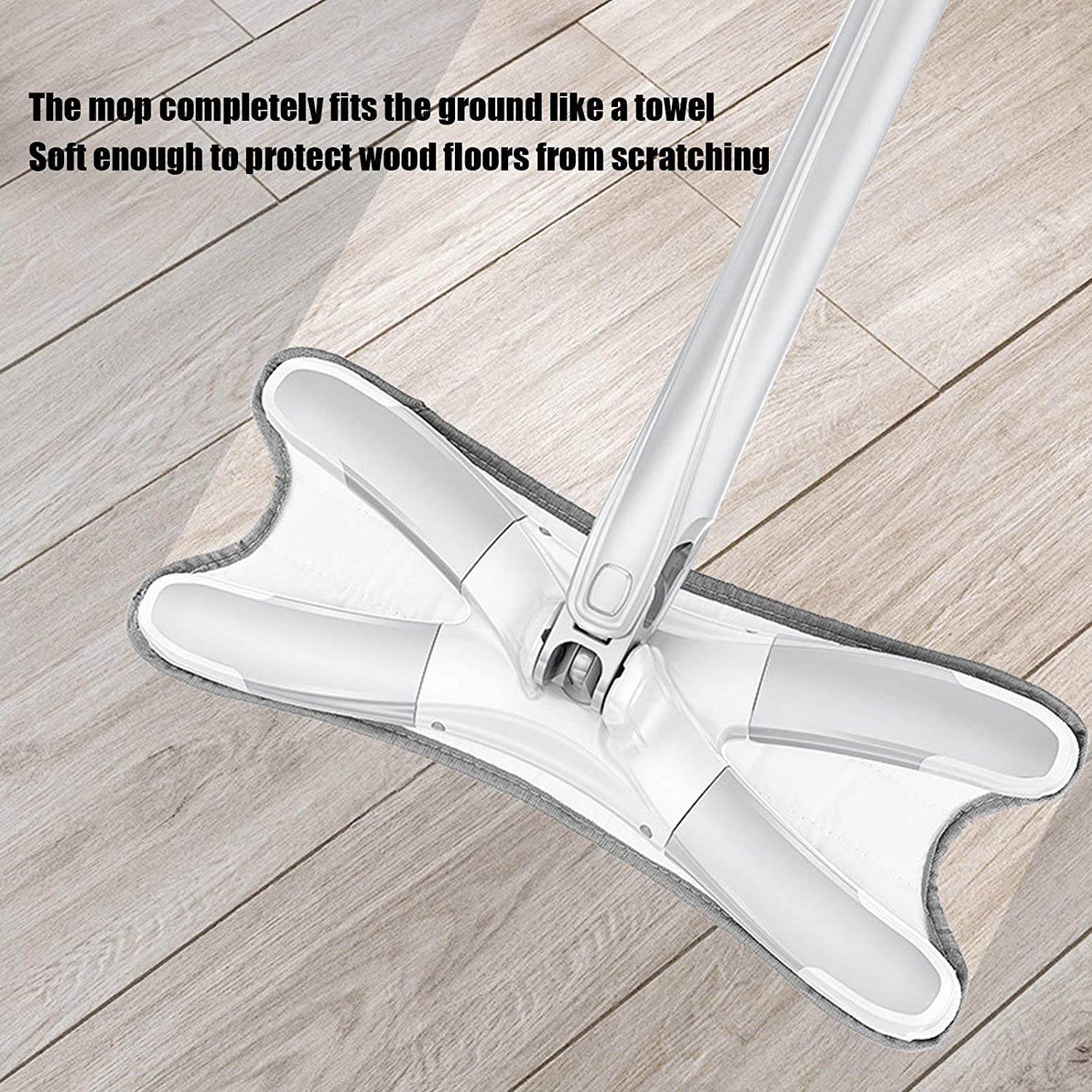X Shape Mop or Floor Cleaning Hands-Free Squeeze Microfiber Flat Mop System 360° Flexible Head, Wet and Dry mop for Home Kitchen with 1 Super-absorbent Microfiber Pads. - Image 12