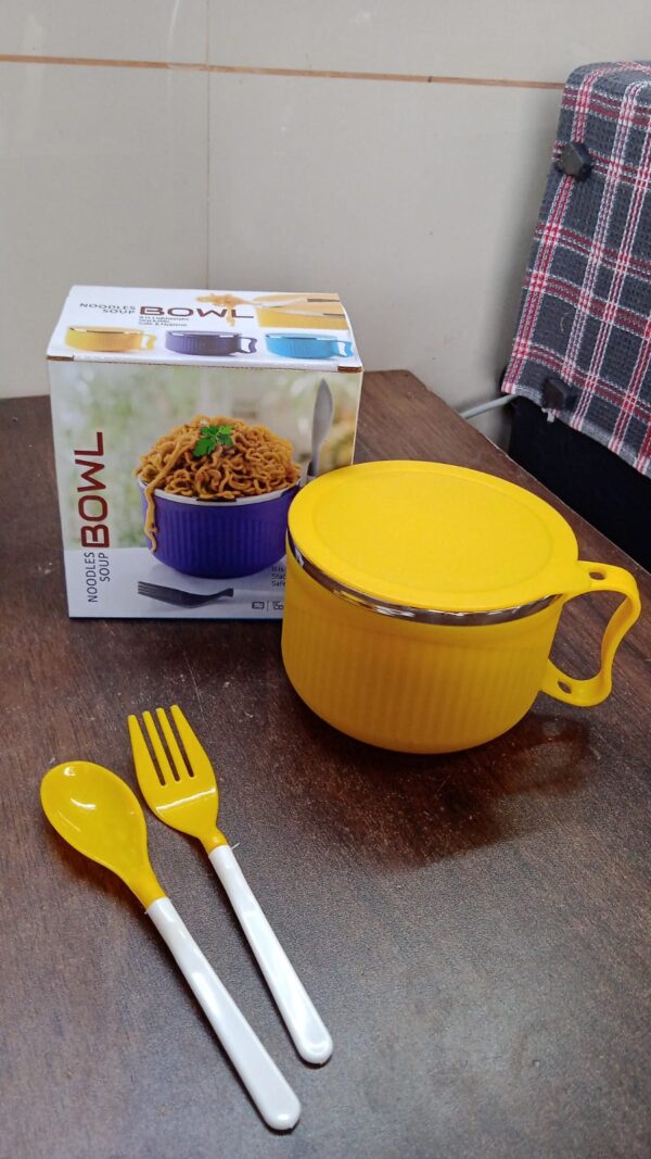 Maggie Bowl with Lid and Handle, Soup Bowls for Easy Perfect Breakfast Cereals, Fruits, Ramen, Beverages, Essentials,  Safe Double Layer (X740) - Image 7