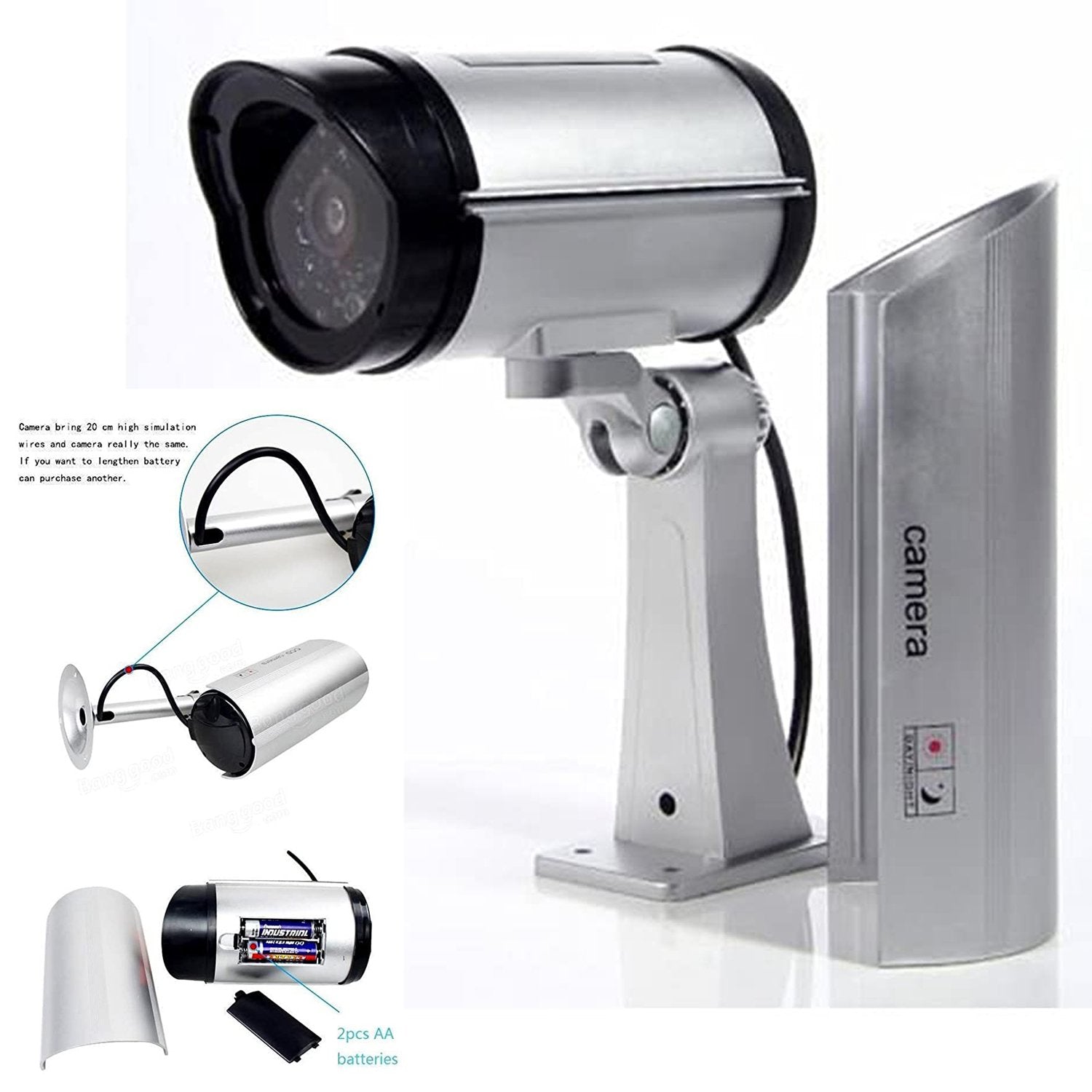 Wireless Security CCTV False Outdoor Fake Dummy Piece IR Camera - Image 4