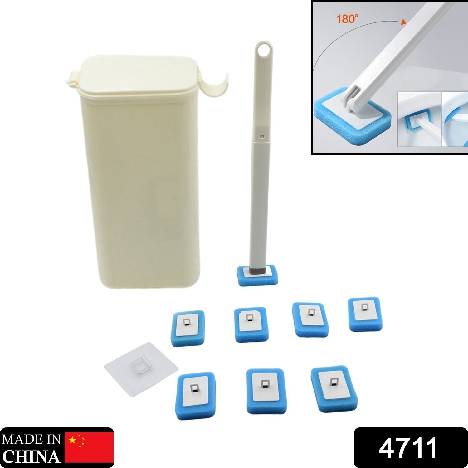 Toilet Brush Wand, Toilet Brush Kit with 8 Count Disposable Toilet Refills Heads - Image 2