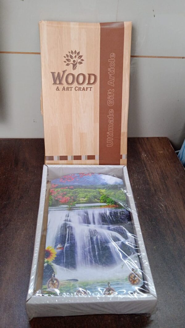 Decorative Wooden Vertical Scenery with Hooks for Wall Hanging - Image 7