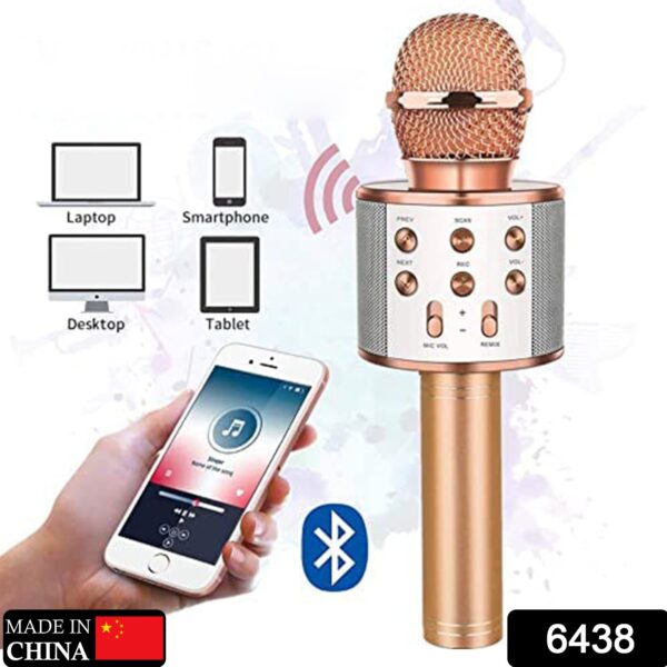 Wireless Bluetooth Recording Condenser Handheld Microphone Bluetooth Speaker Audio Recording Karaoke with Mic (Multicolor 1 Pc) - Image 2