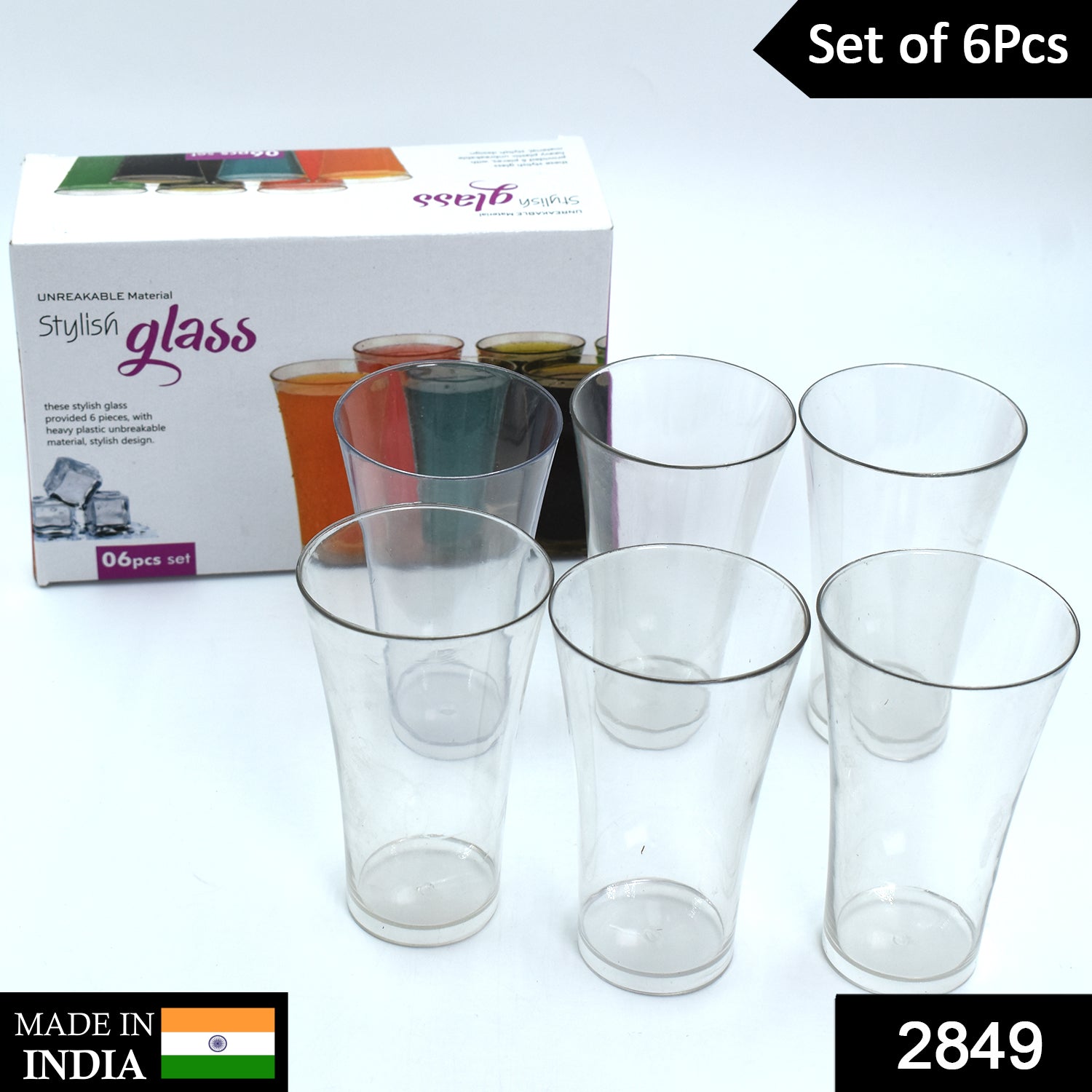 Drinking Glass Juice Glass Water Glass Set of 6 Transparent Glass - Image 2