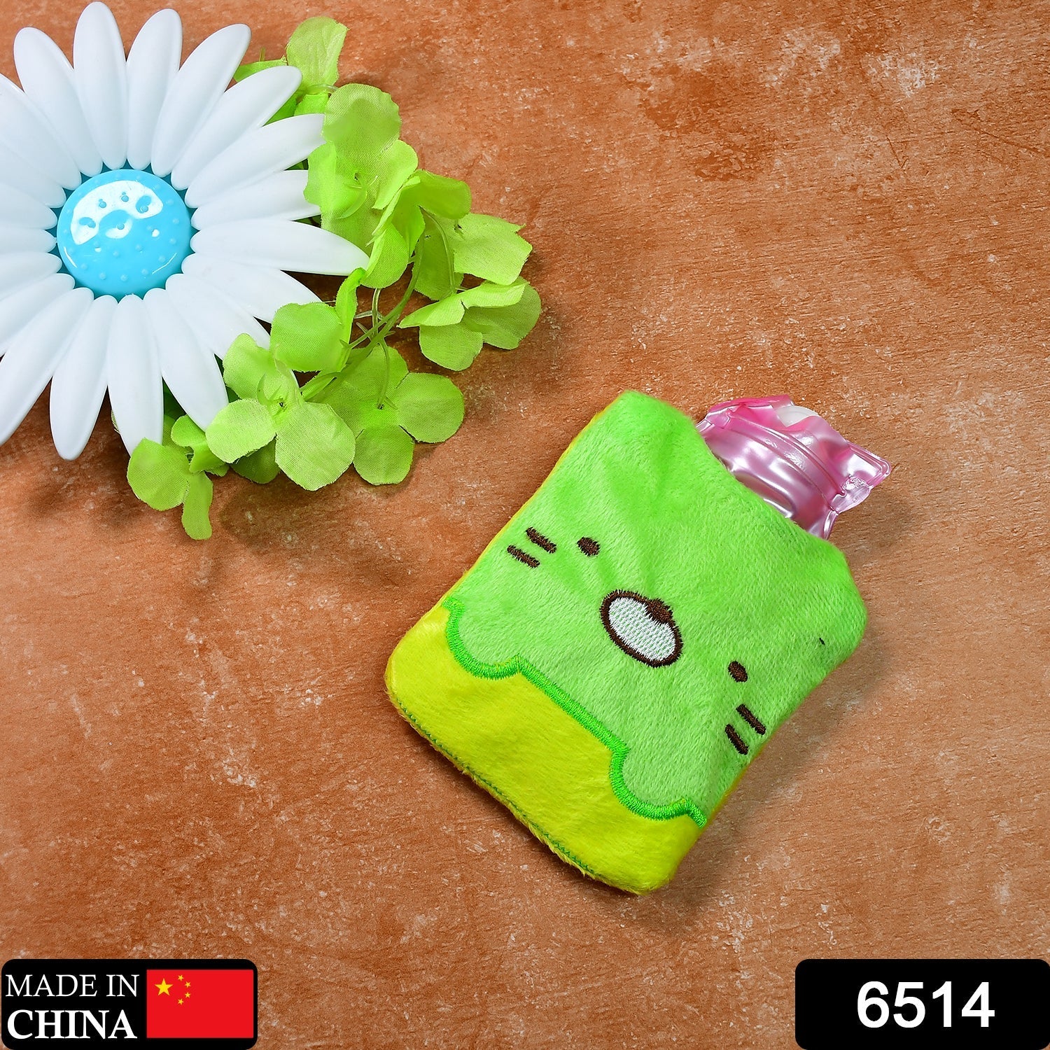 Green Kitty small Hot Water Bag with Cover for Pain Relief, Neck, Shoulder Pain and Hand, Feet Warmer, Menstrual Cramps. - Image 2