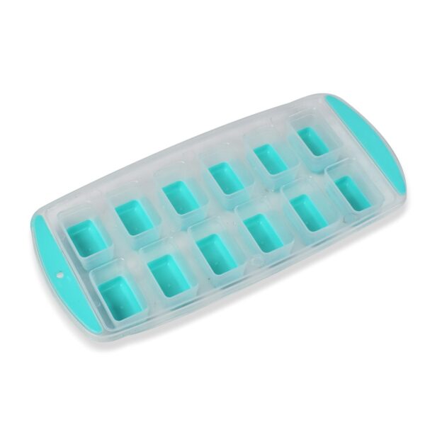 12-Grid Silicone Ice Cube Tray - Food-Grade Square Ice Maker, Easy Release Bottom - Image 4