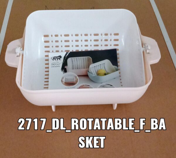 Multifunctional BPA Free Double Layered Plastic Rotatable Strainer Basket  (Multicolor) - Image 13