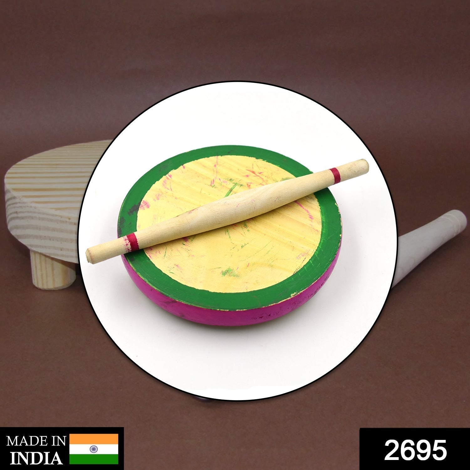 Kids Chakla Belan Set used in all kinds of household places by kids and children’s for playing purposes etc. - Image 2