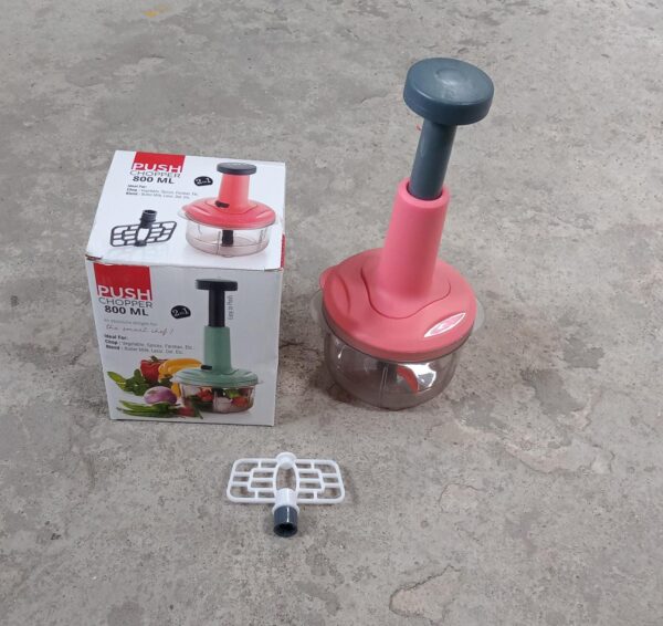 2in1 push chopper 800ml Stainless Steel Blade Quick & Powerful Manual Hand Held Food Chopper to Chop & Cut Fruits, Vegetables, Herbs, Onions for Salsa, Salad - Image 7