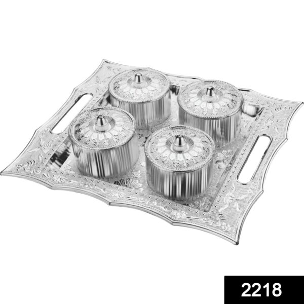 Dry Fruit Air Tight Bowls Tray with Lids 4 Section Snacks Mukhvas Dani - Image 2