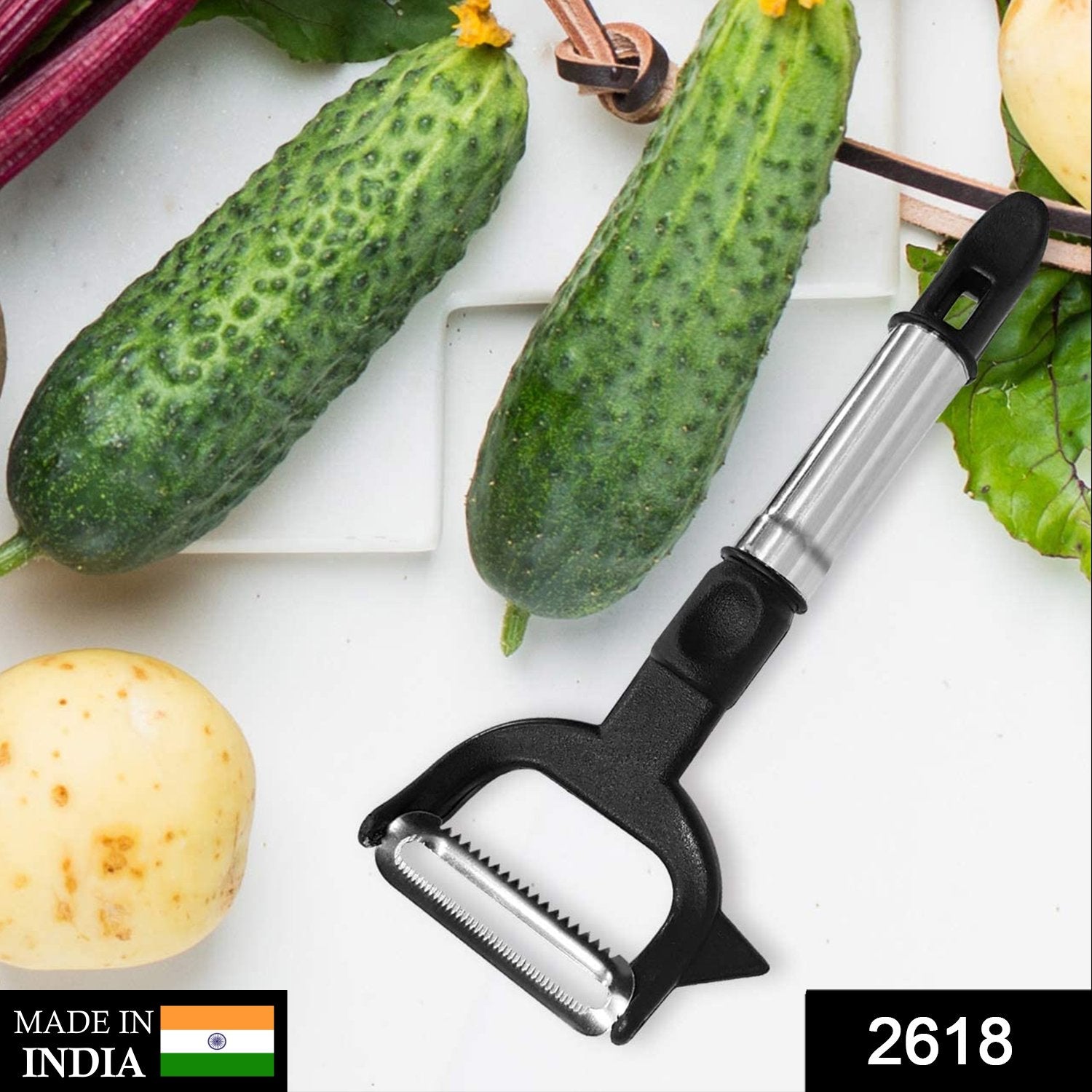 2-in-1 Double Julienne and Vegetable Peeler - Image 2