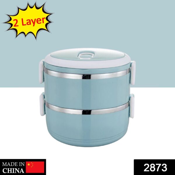 Multi Layer Stainless Steel Hot Lunch Box (2 Layer) - Image 2