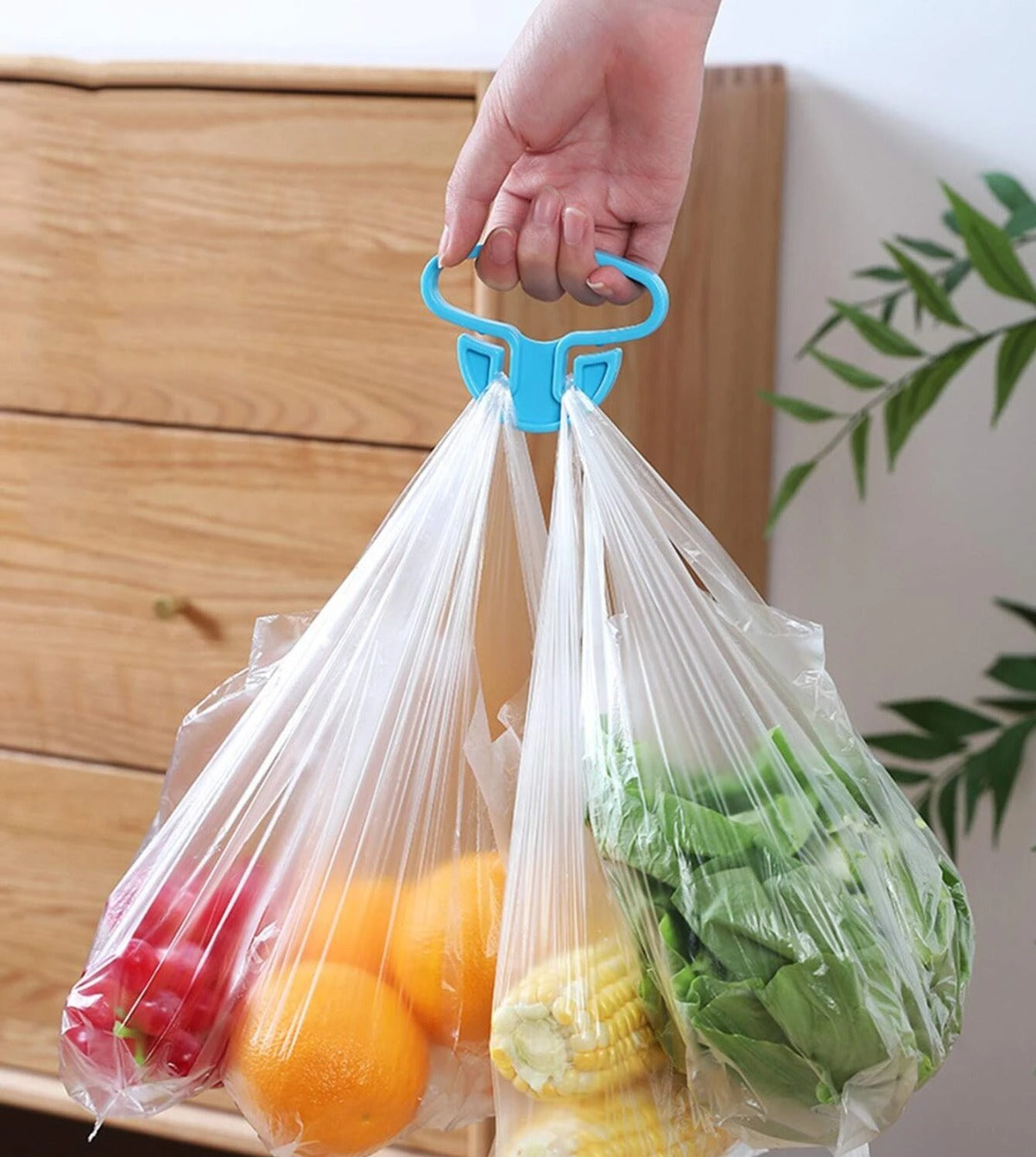 Portable Shopping Bag Handle Holder, Household Plastic Bag Hook Kitchen Supplies Carrier Holds Plastic Reusable Grocery Bags Holder Portable Bag Carrier, Multifunctional (2pc) - Image 6