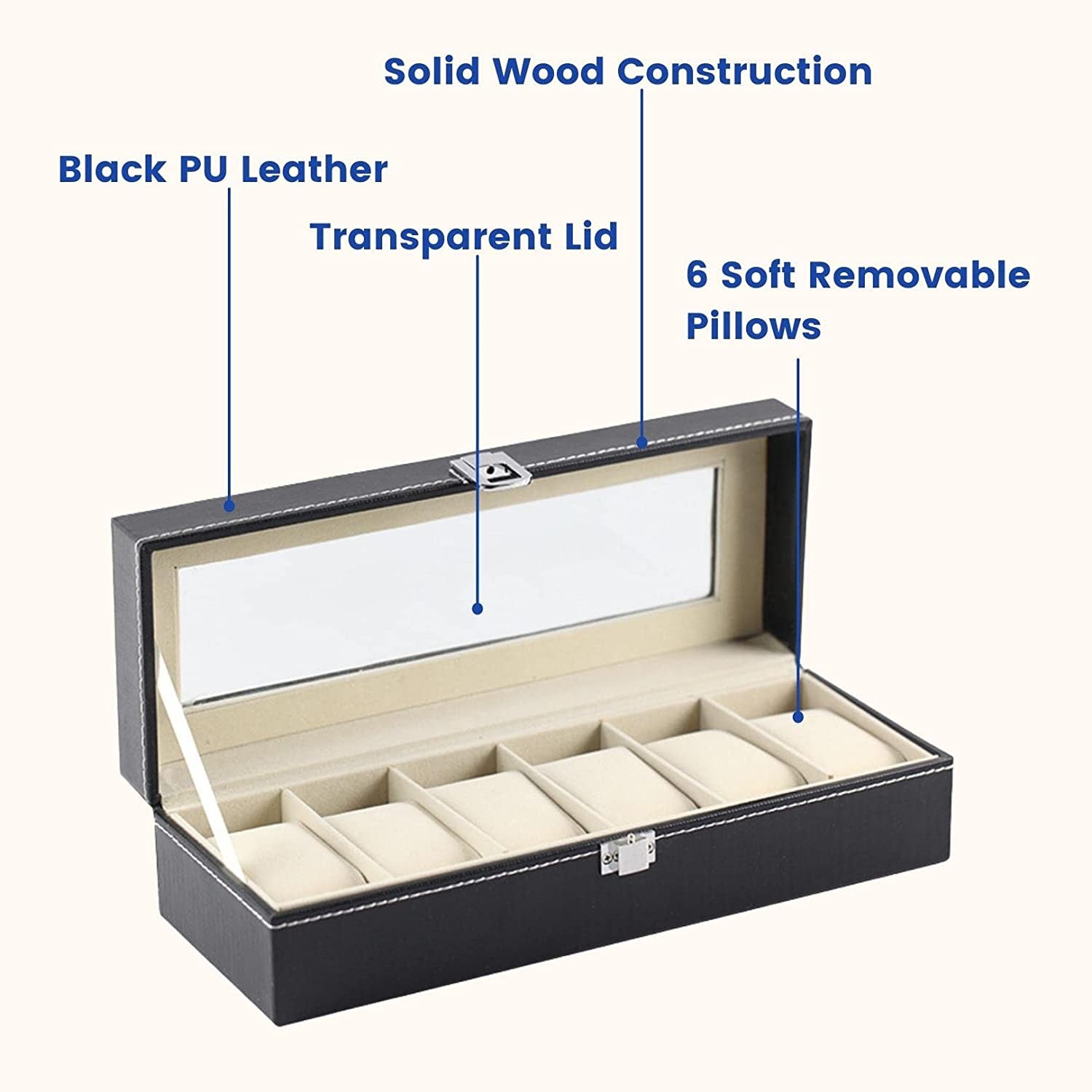 6 SLOT WATCH BOX 1PC (5-X188)